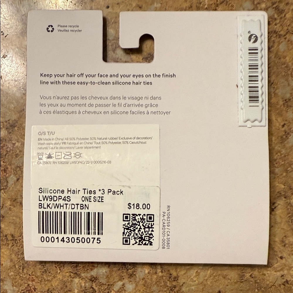 lululemon athletica Silicone Hair Ties - Black, Gray, Brown - Picture 3 of 3